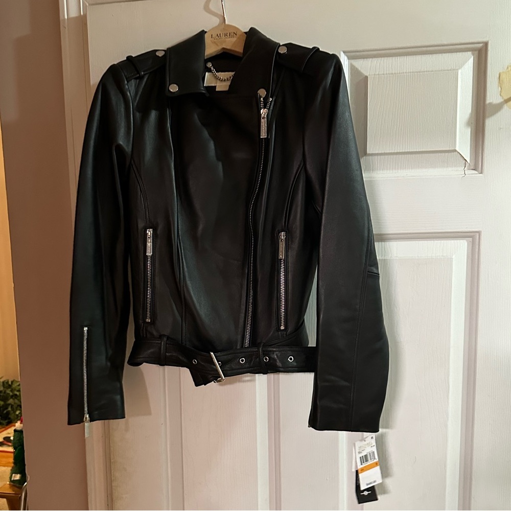 NWT Michael Kors Women's Leather Moto Jacket; Beautiful buttery soft jacket.